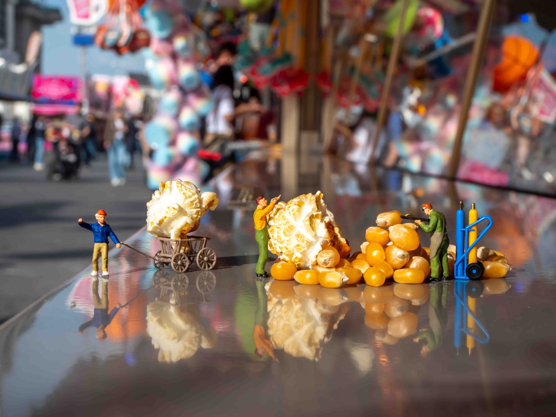 Popcornherstellung (nah) - Hamburger Dom